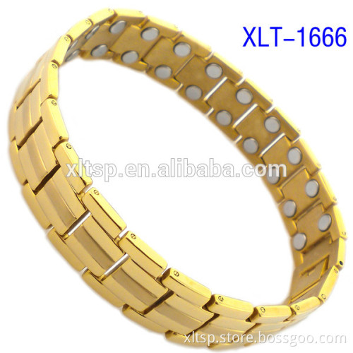 hot sale mens gold titanium magnetic bracelet